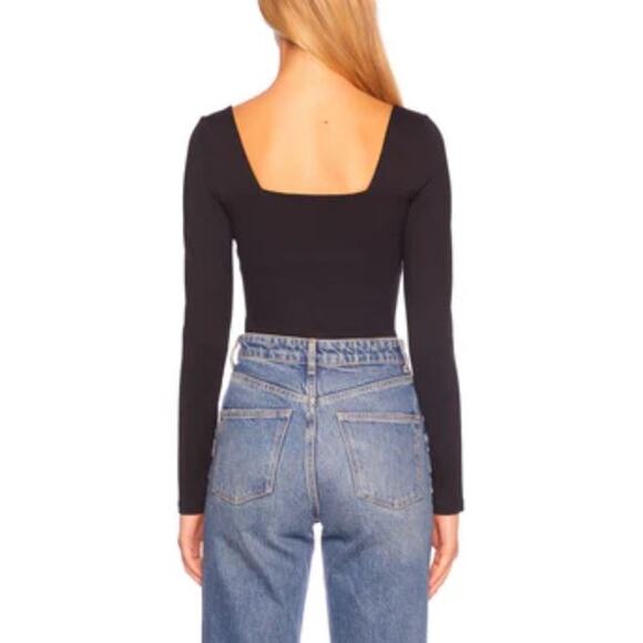 Susana Monaco Sweetheart Long Sleeve Top Black NWT Size Small - Picture 2 of 9